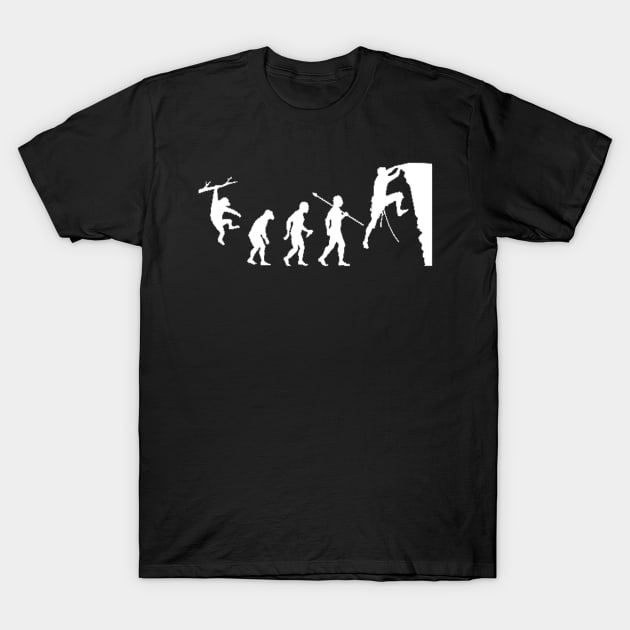 evolution of rock climbing T-Shirt by VectorDiariesart